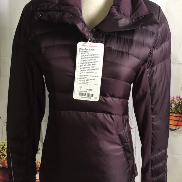 NWT BLACK CHERRY DOWN FOR A RUN PULLOVER LULULEMON - Picture 2 of 5